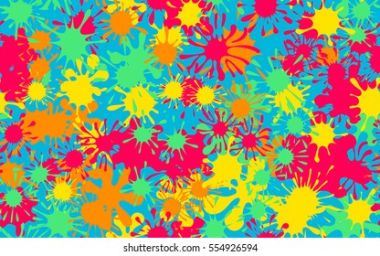 Seamless pattern of colored spots and blotches. Camouflage.