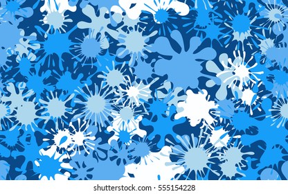 Seamless pattern of colored spots and blotches. Camouflage.