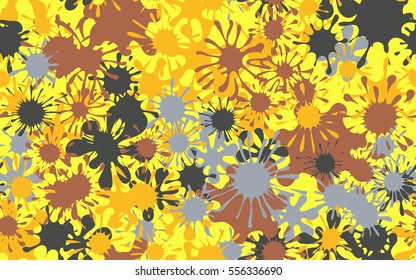 Seamless pattern of colored spots and blotches. Camouflage.