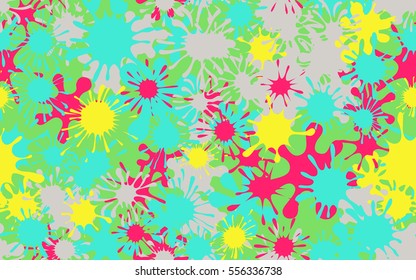 Seamless pattern of colored spots and blotches. Camouflage.