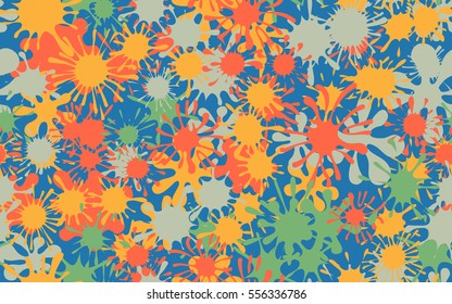 Seamless pattern of colored spots and blotches. Camouflage.
