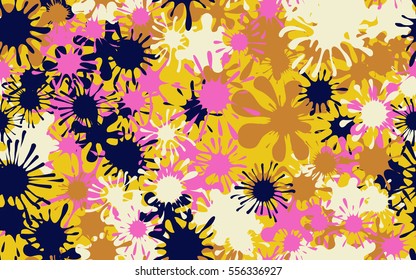 Seamless pattern of colored spots and blotches. Camouflage.