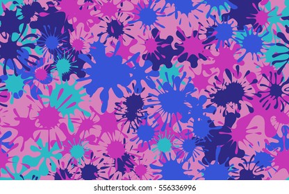 Seamless pattern of colored spots and blotches. Camouflage.