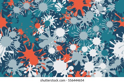 Seamless pattern of colored spots and blotches. Camouflage.

