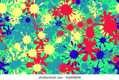 Seamless pattern of colored spots and blotches. Camouflage.
