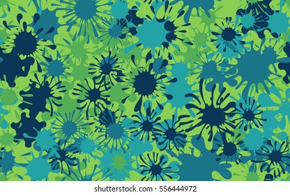Seamless pattern of colored spots and blotches. Camouflage.