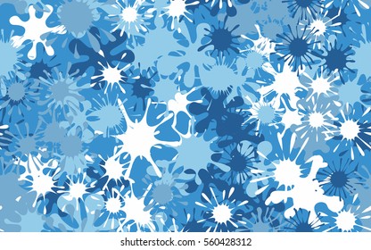 Seamless pattern of colored spots and blotches. Camouflage.
