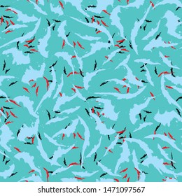 
Seamless pattern of colored spots. Modern ornament of brush strokes.