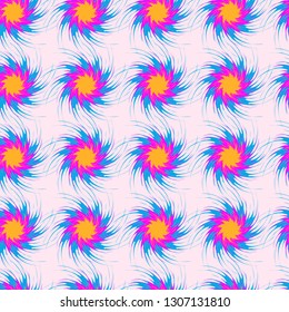 seamless pattern with Colored stars in the shape of a funnel