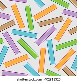 Seamless pattern of colored stripes books on a white background