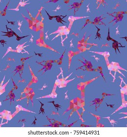 seamless pattern of colored stylized storks

