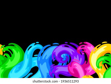 Seamless pattern with colored swirls or paint blots.