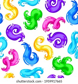 Seamless pattern with colored swirls or paint blots.