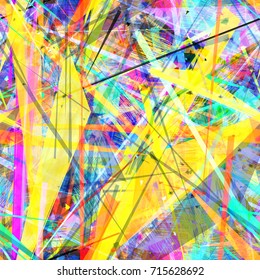 Seamless pattern. Colored texture with triangles, strokes, stripes. Abstract vector background for web page, banners, fabric, home decor, wrapping