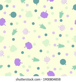 Seamless pattern with colored trees texture wallpaper background
