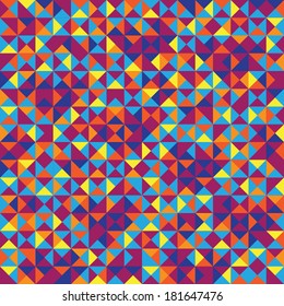 Seamless pattern of colored triangles