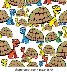 seamless pattern colored turtle