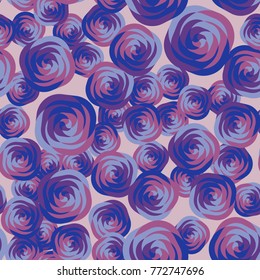 Seamless pattern. Colored vortices inside the rounded squares