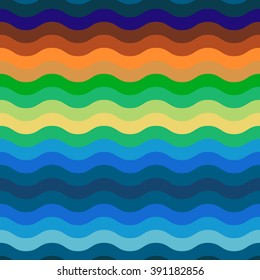 Seamless pattern with colored waves. Vector illustration