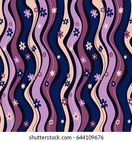 Seamless pattern with colored wavy stripes