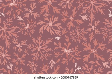 Seamless Pattern with a Colored Wormwood leaves