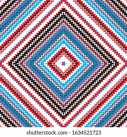 seamless pattern with colored zigzag lines.