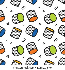 Seamless pattern, colorful pattern with 3d graphic elements. You can use this as a wallpaper in a childrens room