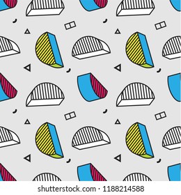 Seamless pattern, colorful pattern with 3d graphic elements. You can use this as a wallpaper in a childrens room