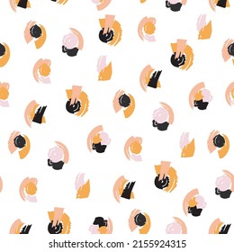 Seamless pattern with colorful pattern of abstract brushes stroke Design for fashion , fabric, textile, wallpaper, cover, web , wrapping and all prints 