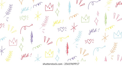 seamless pattern of colorful abstract elements, vector illustration
