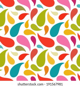 Seamless pattern with colorful  abstract fireworks on a white background. Endless print silhouette texture. Retro. Vintage style - vector 