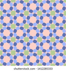 Seamless pattern with colorful abstract flowers on pink background. Vector EPS10