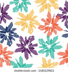 Seamless pattern with colorful pattern of abstract flowers Design for cover, fabric, textile, wrapping paper .