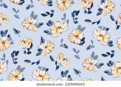 Seamless pattern with colorful pattern of abstract flowers