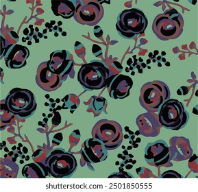 Seamless pattern with colorful pattern of abstract flowers