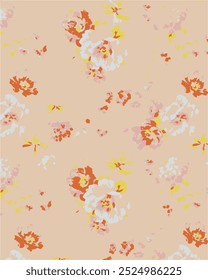 Seamless pattern with colorful pattern of abstract flowers