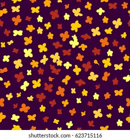 Seamless pattern. Colorful abstract flowers. Hand drawn vector illustration