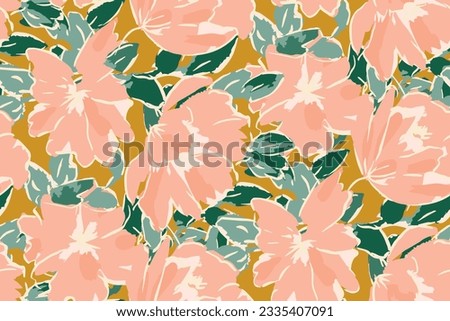 Seamless pattern with colorful pattern of abstract flowers