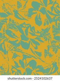 Seamless pattern with colorful pattern of abstract flowers,Cute hand drawn abstract flowers print. Modern cartoon style pattern. Fashionable template for design. Pink flower pattern, with blue backgro