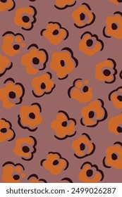 Seamless pattern with colorful pattern of abstract flowers,Hand-Drawn Vector Illustration. 