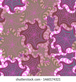 Seamless pattern with colorful abstract magical flowers. Handmade. Vector, floral ornament. Print for bed linens, fabric, textiles, wallpaper, greeting cards, wrapping paper, gift box
