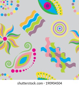 seamless pattern colorful abstract patterns on gray background. vector illustration