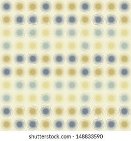 Seamless pattern of colorful abstract stars in pastel colors on a light background