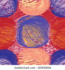 Seamless pattern with colorful abstract tangled clews