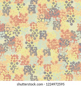 Seamless pattern. Colorful abstract urban camouflage. For children and women. Diagonal striped squares. Editing is available.