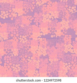 Seamless pattern. Colorful abstract urban camouflage. For children and women. Diagonal striped squares. Editing is available.