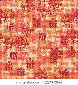 Seamless pattern. Colorful abstract urban camouflage. For children and women. Chess foreground. Editing is available.