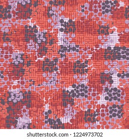Seamless pattern. Colorful abstract urban camouflage. For children and women. Chess foreground. Editing is available.