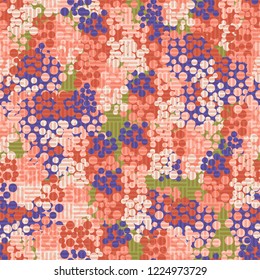 Seamless pattern. Colorful abstract urban camouflage. For children and women. Chess foreground. Editing is available.