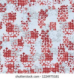 Seamless pattern. Colorful abstract urban camouflage. For children and women. Rows of small squares. Editing is available.